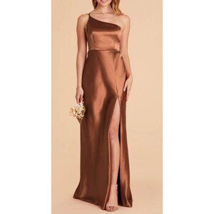 Birdy Grey Kensie Dress, Shiny Satin Rust, Maxi Dress
